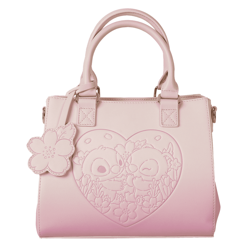 Loungefly Stitch & Angel Cherry Blossom Heart Crossbody Bag (Online Order Only)