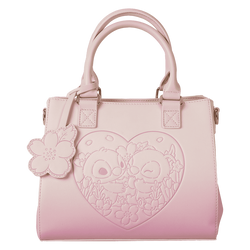 Loungefly Stitch & Angel Cherry Blossom Heart Crossbody Bag (Online Order Only)