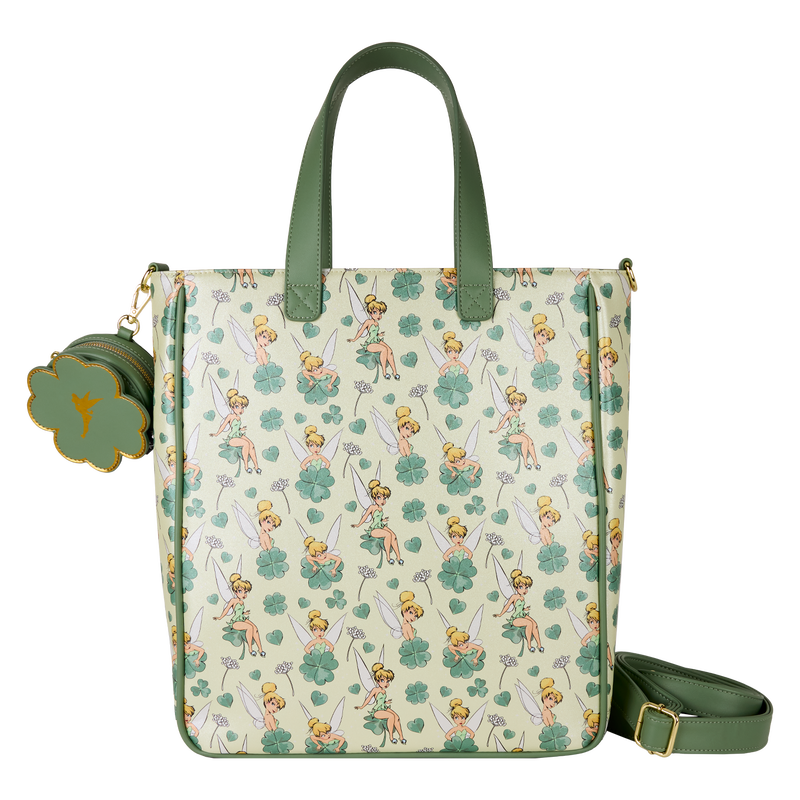 Peter Pan Tinker Bell Disney Clover All-Over Print Tote Crossbody Bag With Coin Bag (Online Order Only)