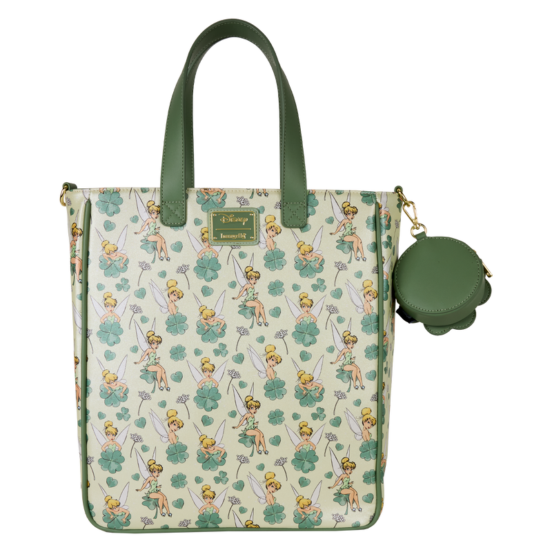 Peter Pan Tinker Bell Disney Clover All-Over Print Tote Crossbody Bag With Coin Bag (Online Order Only)