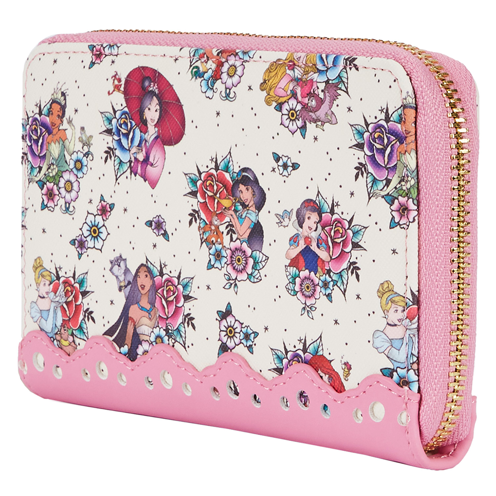 Loungefly: Disney Princess Tattoo Aop Zip Around Wallet (ONLINE ORDER ONLY)
