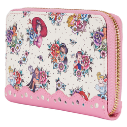 Loungefly: Disney Princess Tattoo Aop Zip Around Wallet (ONLINE ORDER ONLY)