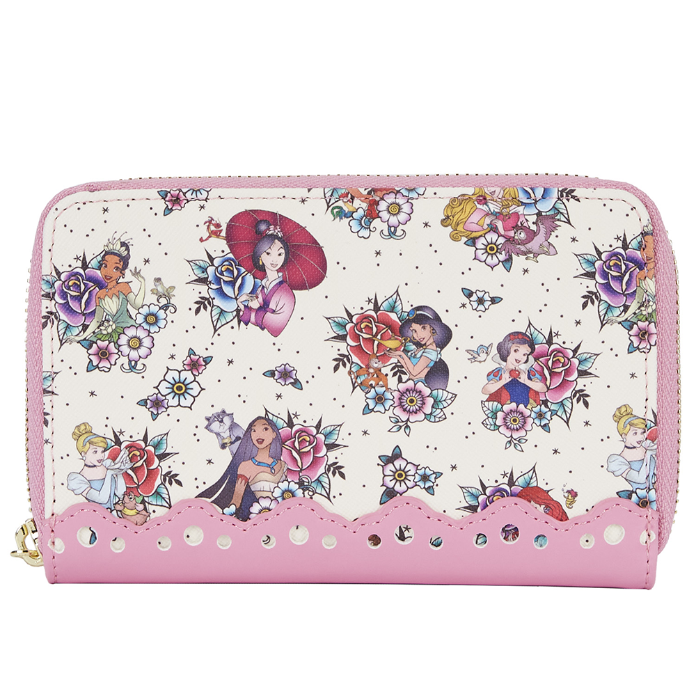 Loungefly: Disney Princess Tattoo Aop Zip Around Wallet (ONLINE ORDER ONLY)