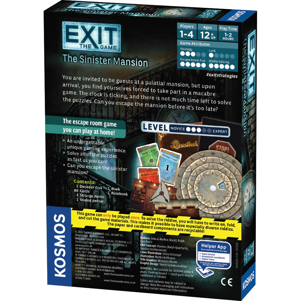 EXIT: The Sinister Mansion (ONLINE ORDER ONLY)