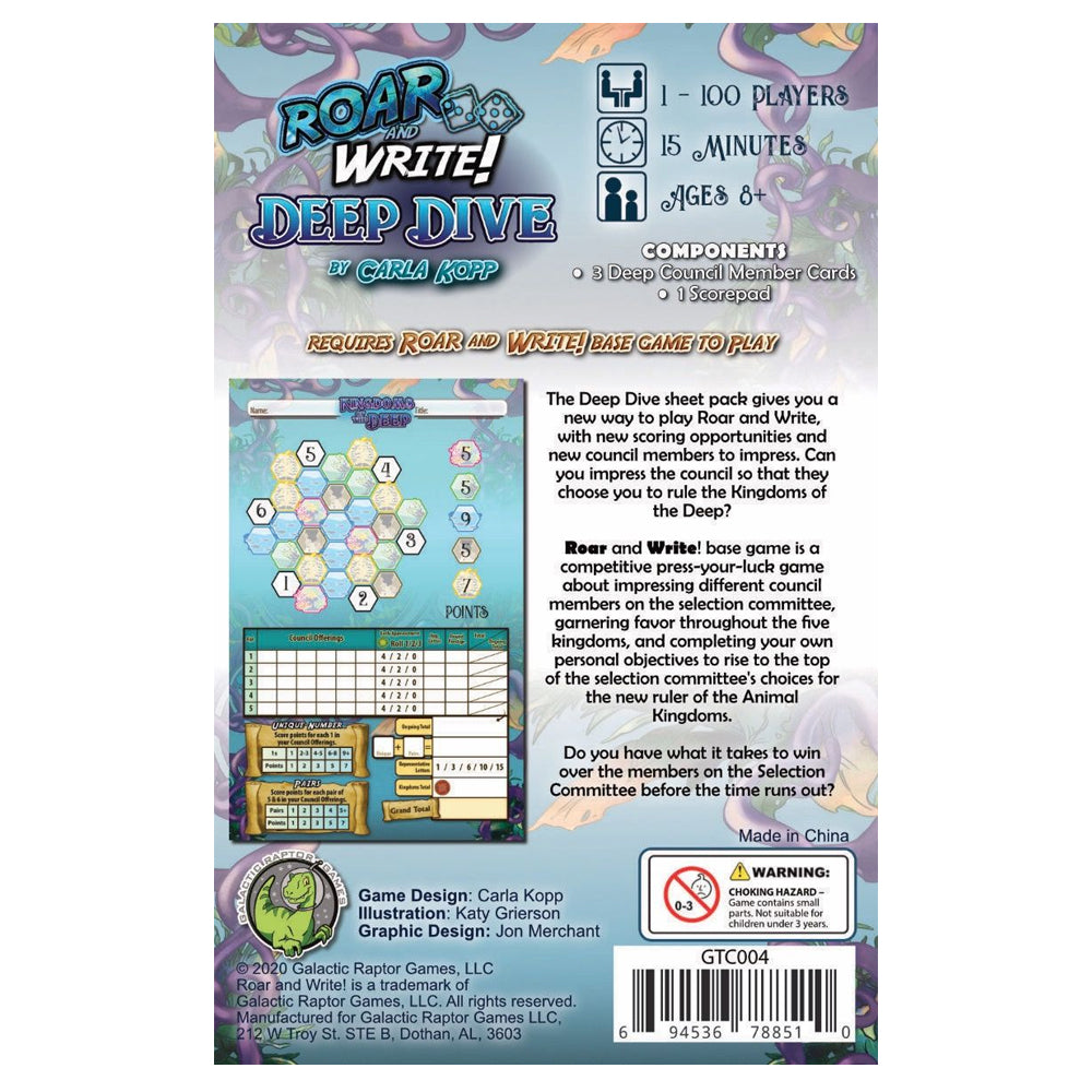 Roar and Write!: Deep Dive (ONLINE ORDER ONLY)
