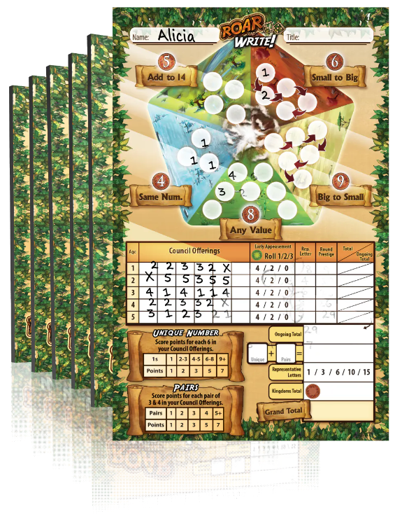 Roar and Write!: Dry-Erase Sheets (6) (ONLINE ORDER ONLY)