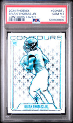Graded 2024 Panini Phoenix Brian Thomas Jr #CONBTJ Contours Lazer Rookie RC Football Card PSA 10 Gem Mint (ONLINE ORDER ONLY)