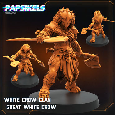 3D Printed Papsikels White Crow Clan Great White Crow 28mm 32mm (Online Only)
