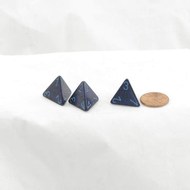 WKP00071E3 Cobalt Elemental Dice with Blue Numbers D4 16mm Pack of 3 (ONLINE ORDER ONLY)