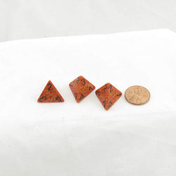 WKP00077E3 Fire Elemental Dice with Black Numbers D4 16mm Pack of 3 (ONLINE ORDER ONLY)