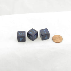 WKP00102E3 Cobalt Elemental Dice with Blue Numbers D6 16mm Pack of 3 (ONLINE ORDER ONLY)