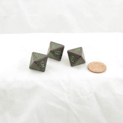 WKP00121E3 Earth Elemental Dice Green Numbers D8 16mm Pack of 3 (ONLINE ORDER ONLY)
