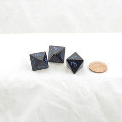 WKP00127E3 Cobalt Elemental Dice Blue Numbers D8 16mm Pack of 3 (ONLINE ORDER ONLY)
