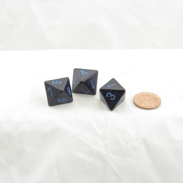 WKP00127E3 Cobalt Elemental Dice Blue Numbers D8 16mm Pack of 3 (ONLINE ORDER ONLY)
