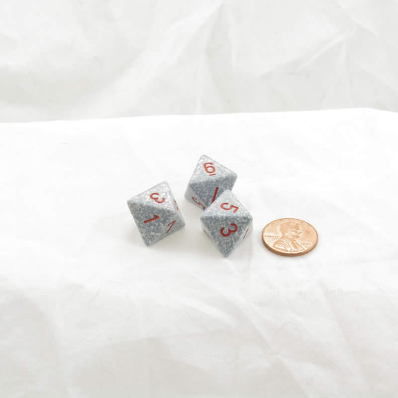 WKP00130E3 Air Elemental Dice Red Numbers D8 16mm Pack of 3 (ONLINE ORDER ONLY)