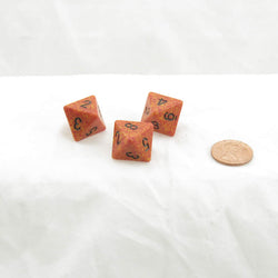 WKP00133E3 Fire Elemental Dice Black Numbers D8 16mm Pack of 3 (ONLINE ORDER ONLY)