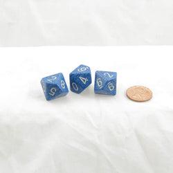 WKP00149E3 Water Elemental Dice White Numbers D10 16mm Pack of 3 (ONLINE ORDER ONLY)