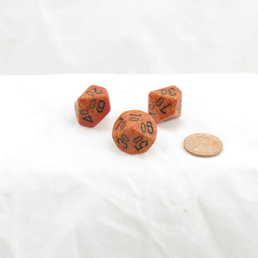 WKP00361E3 Fire Elemental Dice Black Numbers DT10 16mm Pack of 3 (ONLINE ORDER ONLY)