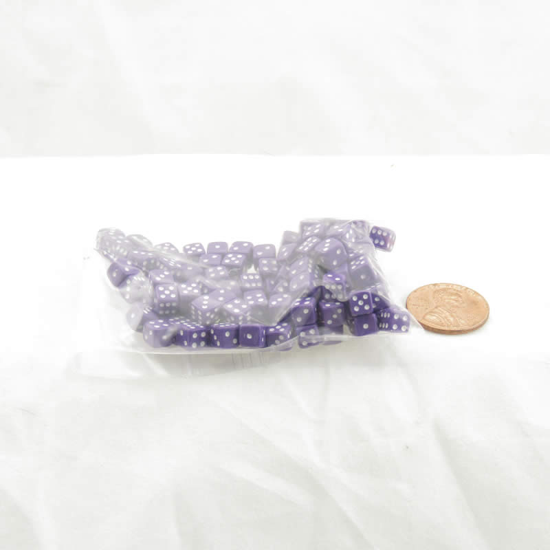 WKP00648PK Purple Opaque D6 Dice White Pips 5mm Pack of 120 (ONLINE ORDER ONLY)