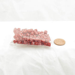 WKP00649PK Red Opaque D6 Dice White Pips 5mm Pack of 120 (ONLINE ORDER ONLY)