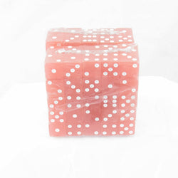 WKP01910B1 Peach Glow In The Dark Dice White Pips D6 16mm Pack of 100 (ONLINE ORDER ONLY)