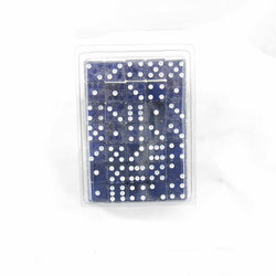 WKP01919E50 Blue Glitter Dice White Pips Squared Corners D6 16mm Pack of 50 (ONLINE ORDER ONLY)