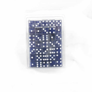WKP01919E50 Blue Glitter Dice White Pips Squared Corners D6 16mm Pack of 50 (ONLINE ORDER ONLY)