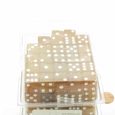 WKP01924B1 Yellow Glitter Dice White Pips Squared Corners D6 16mm Pack of 100 (ONLINE ORDER ONLY)