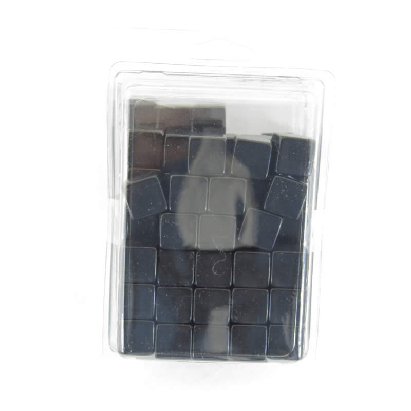 WKP01945B1 Black Blank Opaque Dice Counting Cubes D6 16mm (5/8in) Bulk Pack of 100 (ONLINE ORDER ONLY)