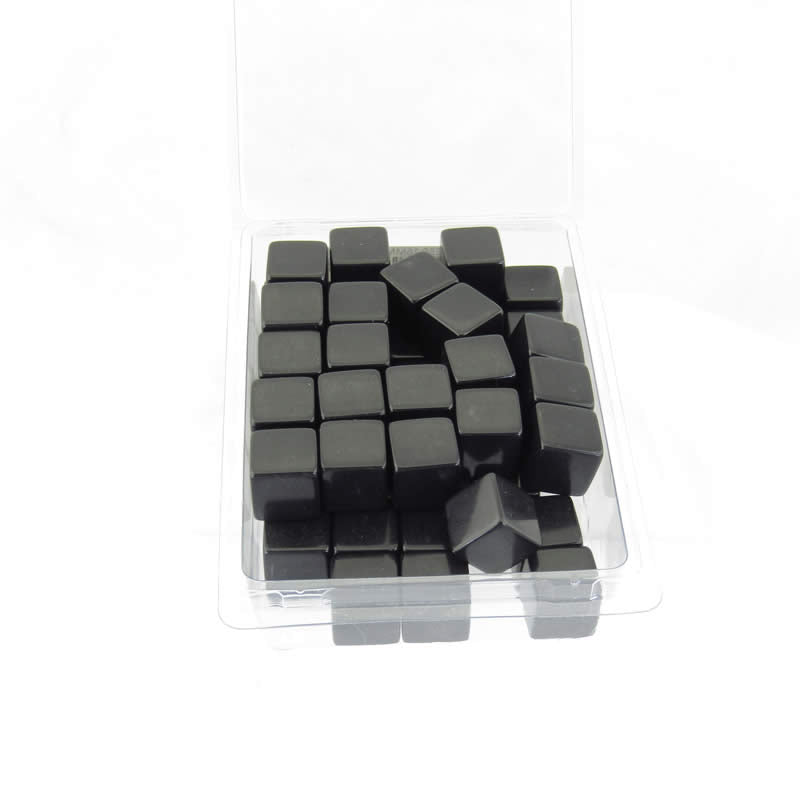 WKP01945E50 Black Blank Opaque Dice Counting Cubes D6 16mm (5/8in) Bulk Pack of 50 (ONLINE ORDER ONLY)