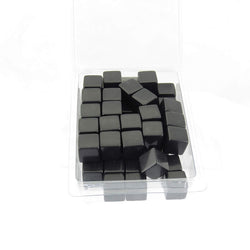 WKP01945E50 Black Blank Opaque Dice Counting Cubes D6 16mm (5/8in) Bulk Pack of 50 (ONLINE ORDER ONLY)