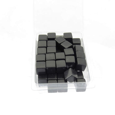 WKP01945E50 Black Blank Opaque Dice Counting Cubes D6 16mm (5/8in) Bulk Pack of 50 (ONLINE ORDER ONLY)