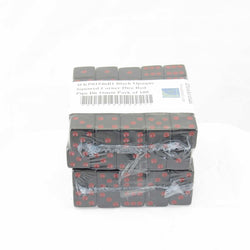 WKP01946B1 Black Opaque Squared Corner Dice Red Pips D6 16mm Pack of 100 (ONLINE ORDER ONLY)