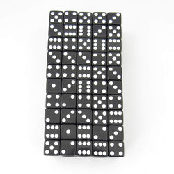 WKP01947B1 Black Opaque Squared Corner Dice White Pips D6 16mm Pack of 100 (ONLINE ORDER ONLY)
