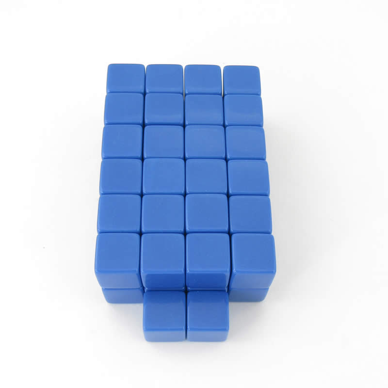 WKP01948E50 Blue Blank Opaque Dice Counting Cubes D6 16mm (5/8in) Bulk Pack of 50 (ONLINE ORDER ONLY)