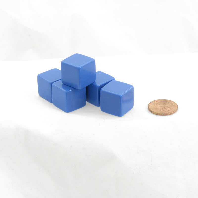 WKP01948E6 Blue Blank Dice Cubes D6 16mm (5/8in) Set of 6 Wondertrail (ONLINE ORDER ONLY)