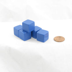 WKP01948E6 Blue Blank Dice Cubes D6 16mm (5/8in) Set of 6 Wondertrail (ONLINE ORDER ONLY)
