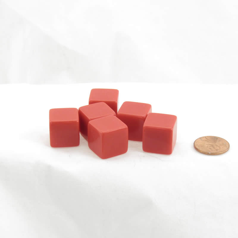 WKP01957E6 Red Blank Dice Cubes D6 16mm (5/8in) Set of 6 (ONLINE ORDER ONLY)