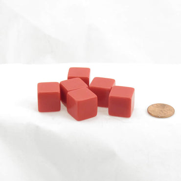 WKP01957E6 Red Blank Dice Cubes D6 16mm (5/8in) Set of 6 (ONLINE ORDER ONLY)