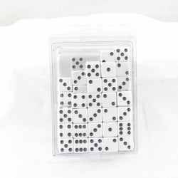 WKP01961B1 White Opaque Squared Corner Dice Black Pips D6 16mm (5/8in) Pack of 100 (ONLINE ORDER ONLY)