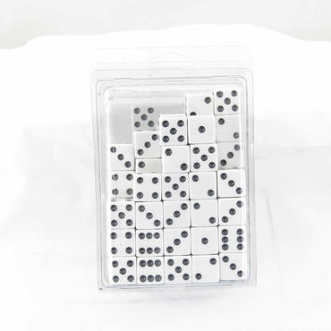 WKP01961B1 White Opaque Squared Corner Dice Black Pips D6 16mm (5/8in) Pack of 100 (ONLINE ORDER ONLY)