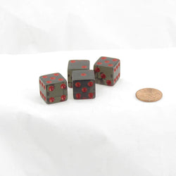 WKP02046E4 Smoke Transparent Dice Red Pips D6 16mm (5/8in) Set of 4 (ONLINE ORDER ONLY)