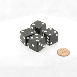 WKP02084E4 Black Dice with White Pips Squared Corners 19mm (3/4in) Pack of 4 (ONLINE ORDER ONLY)