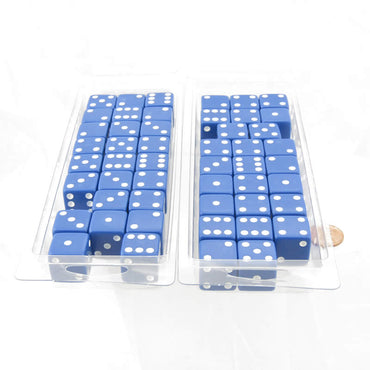 WKP02085E50 Blue Dice with White Pips Squared Corners 19mm (3/4in) Bulk Pack of 50 (ONLINE ORDER ONLY)