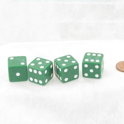WKP02087E4 Green Dice with White Pips Squared Corners 19mm (3/4in) Pack of 4 (ONLINE ORDER ONLY)