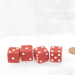 WKP02089E4 Red Dice with White Pips Squared Corners 19mm (3/4in) Pack of 4 (ONLINE ORDER ONLY)