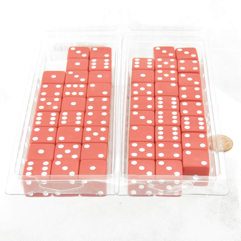 WKP02089E50 Red Dice with White Pips Squared Corners 19mm (3/4in) Pack of 50 (ONLINE ORDER ONLY)