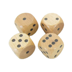WKP02173E4 Natural Wood Dice with Black Pips D6 30mm (1.18in) Pack of 4 Dice (ONLINE ORDER ONLY)