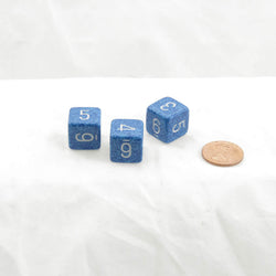 WKP04013E3 Water Elemental Dice White Numbers D6 16mm Pack of 3 (ONLINE ORDER ONLY)