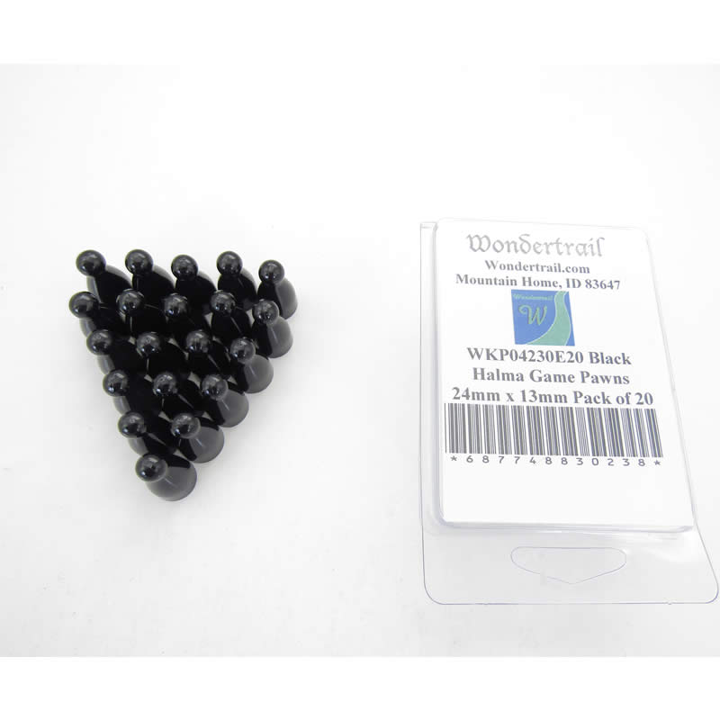 WKP04230E20 Black Halma Game Pawns 24mm x 13mm Pack of 20 (ONLINE ORDER ONLY)